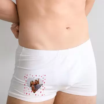 Caleçon personnalisé avec photo et cœur
