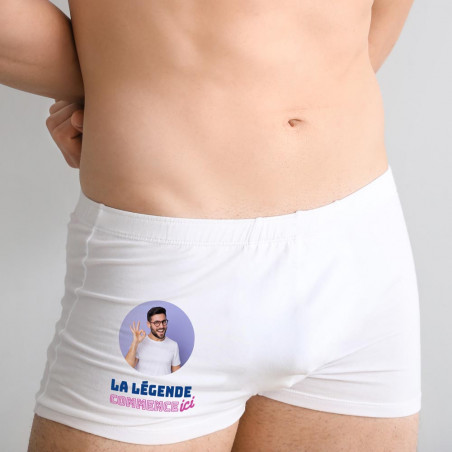 Caleçon personnalisable "la légende commence ici"