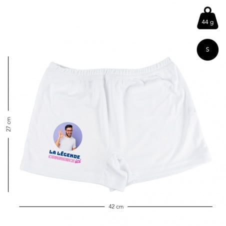 Taille du caleçon S "la légende commence ici"