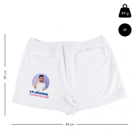Taille du caleçon M "la légende commence ici"