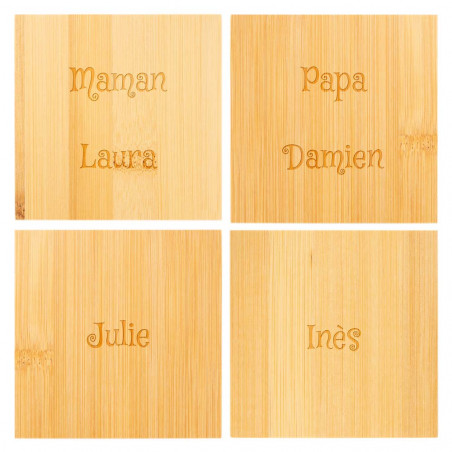 Gravure texte sur sous verre bois