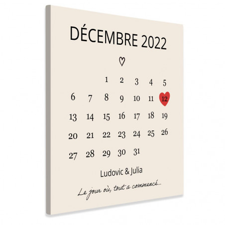 Tableau anniversaire mariage personnalisé