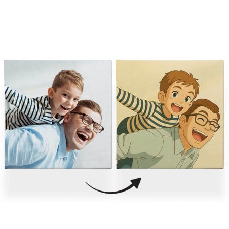 Toile personnalisée avec effet dessin animé