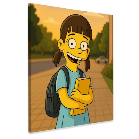 Affiche cartoon tv jaune personnalisable