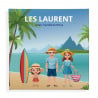 tableau famille à la plage avec du texte