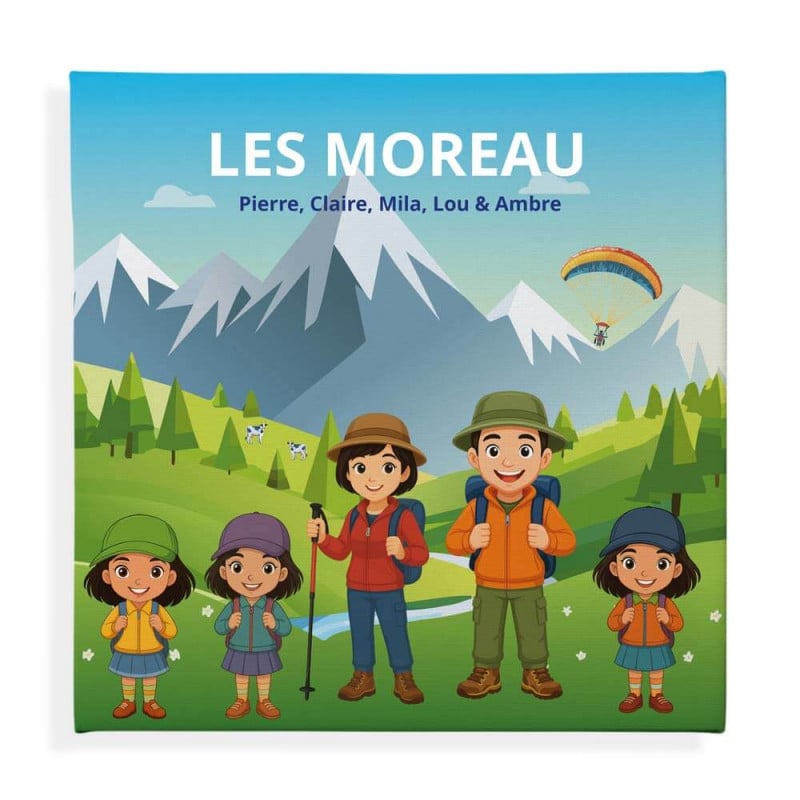 Tableau randonnée en famille personnalisé