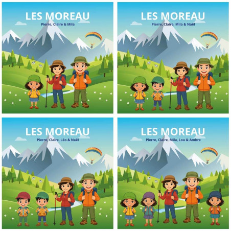 Affiche randonnée en famille personnalisé