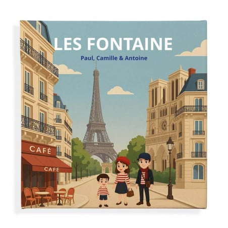 Tableau Famille à Paris personnalisé
