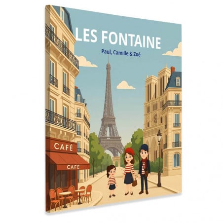 Toile Famille à Paris personnalisable