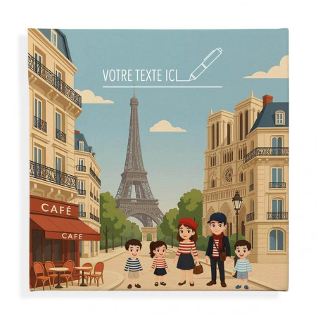 Affiche Paris en famille personnalisé