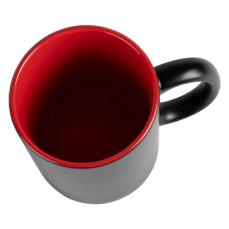 Mug gravé noir et rouge