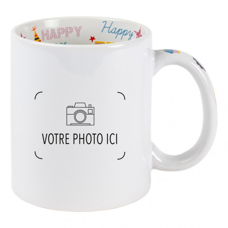 Mug anniversaire photo personnalisé