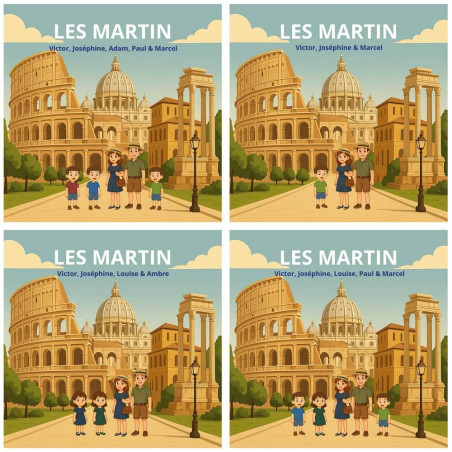 Tableau personnalisé famille à Rome