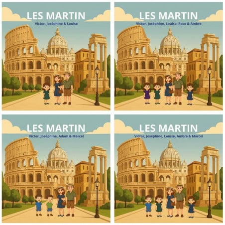 Tableau personnalisable famille à Rome