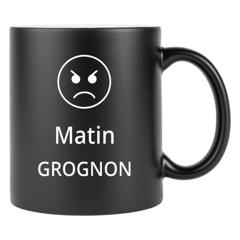 Mug noir et blanc gravé