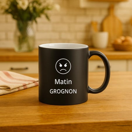 Mug noir et blanc personnalisé