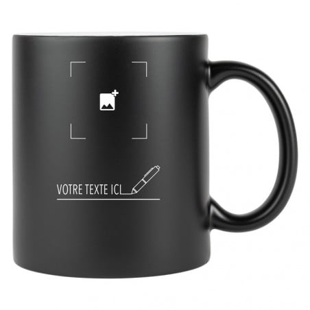 Texte à graver sur tasse noire et blanche