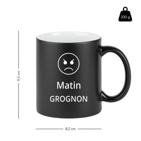 tasse bicolore noire et blanche à graver