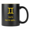 Mug noir et jaune gravé