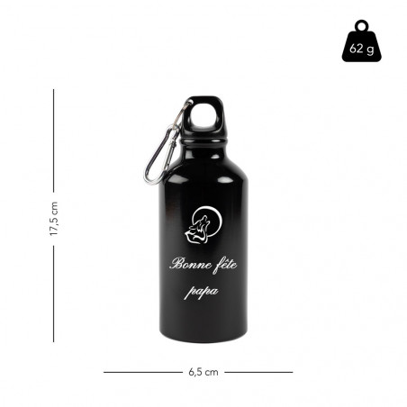 Gourde aluminium noir personnalisé