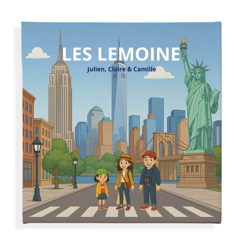 Tableau famille à New York personnalisé