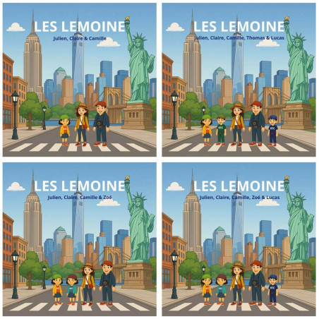 Tableau graphique famille à New York personnalisé
