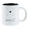 Mug texte gravé blanc et noir