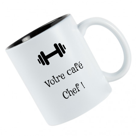 Mug texte gravé blanc et noir