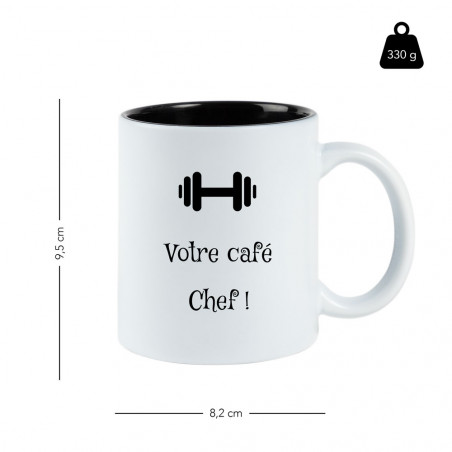 Gravure laser sur mug blanc et noir