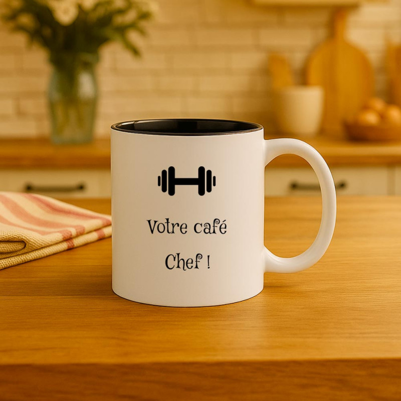 Mug prénom blanc et noir gravé