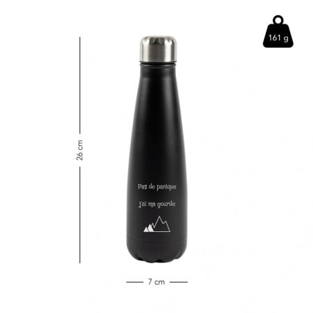Bouteille noire gravée