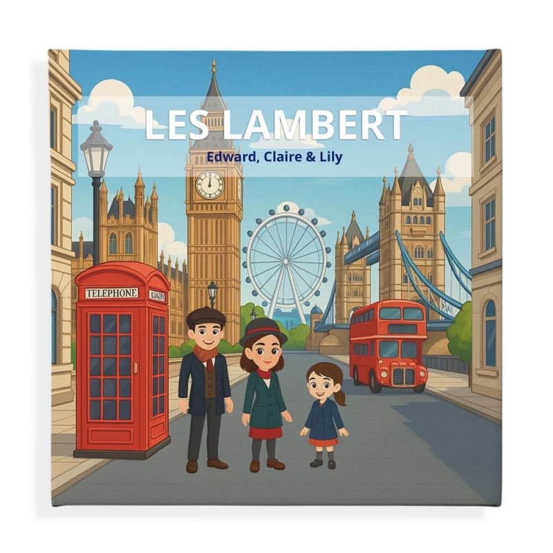Tableau famille à Londres personnalisé
