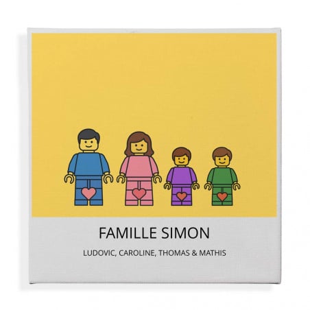 Tableau personnalisé style famille en brique personnalisé