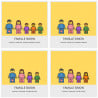 Toile caricature Lego personnalisé avec votre famille