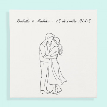 Affiche personnalisé couple minimaliste