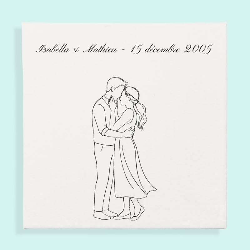 Affiche personnalisé couple minimaliste