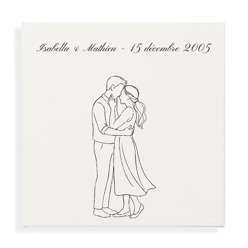 Tableau personnalisé couple minimaliste