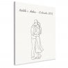Tableau couple dessin un trait personnalisé