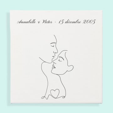 Affiche personnalisée couple dessin au trait