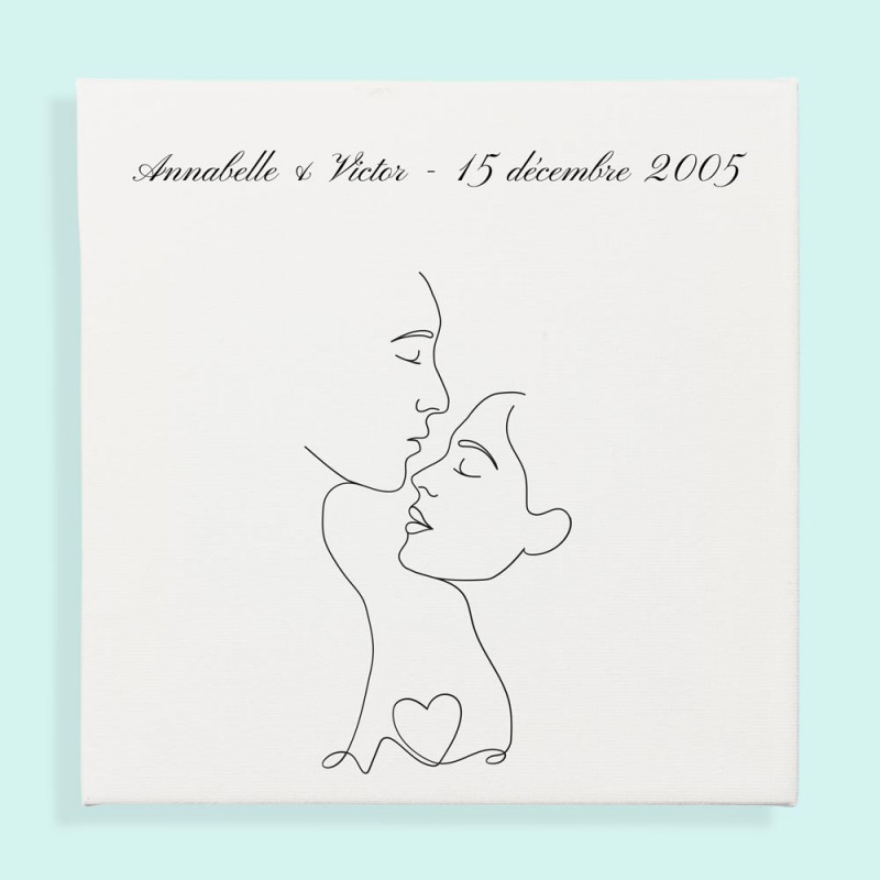 Affiche personnalisée couple dessin au trait