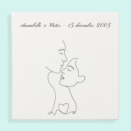 Affiche personnalisée couple dessin au trait