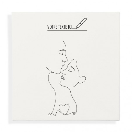 Tableau personnalisable couple dessin au trait avec coeur