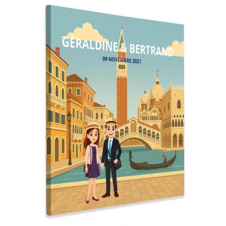 Affiche couple à Venise personnalisé