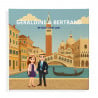 Tableau couple à Venise personnalisable avec nom et date