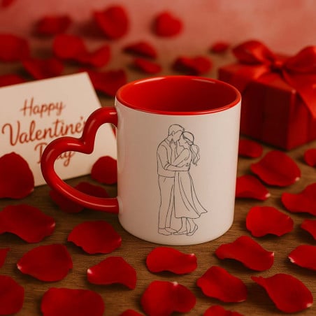 Mug couple minimaliste personnalisable