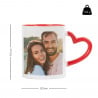 Tasse hanse coeur rouge design mains entrelacées minimaliste personnalisé