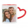 Mug hanse coeur rouge design mains entrelacées personnalisé photo et texte
