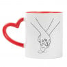 Mug mains entrelacées minimaliste personnalisé