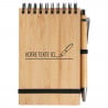 Bloc notes bois de bambou avec texte