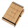 Gravure texte personnalisée sur bloc note bambou